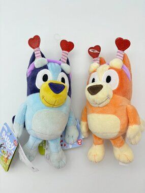 Bluey Bingo Smoochy Kiss 7” Valentine's Day Holiday Stuffed Animal Plush Toy NWT